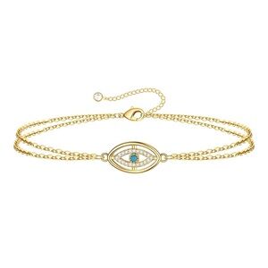 Evil Eye Bracelet 18k gold plated stainless steel